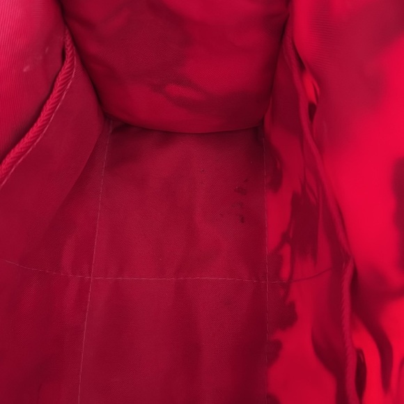 Marimekko Red Toiletry Pouch with Blue and Yellow Lizard Animal Print - Picture 8 of 10